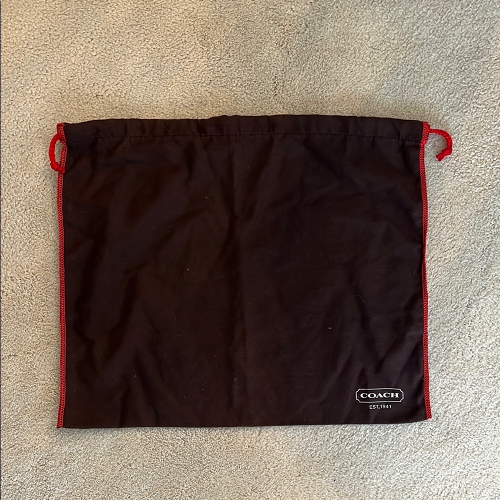 Coach Black Dust Bag with Red Trim
